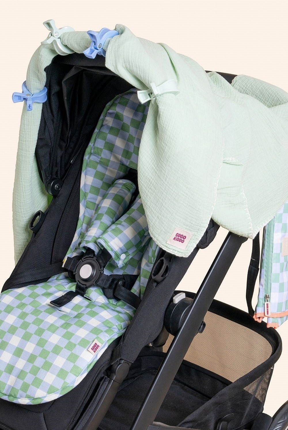 Light And Breathable Muslin Swaddle Duo - Ivory/sage