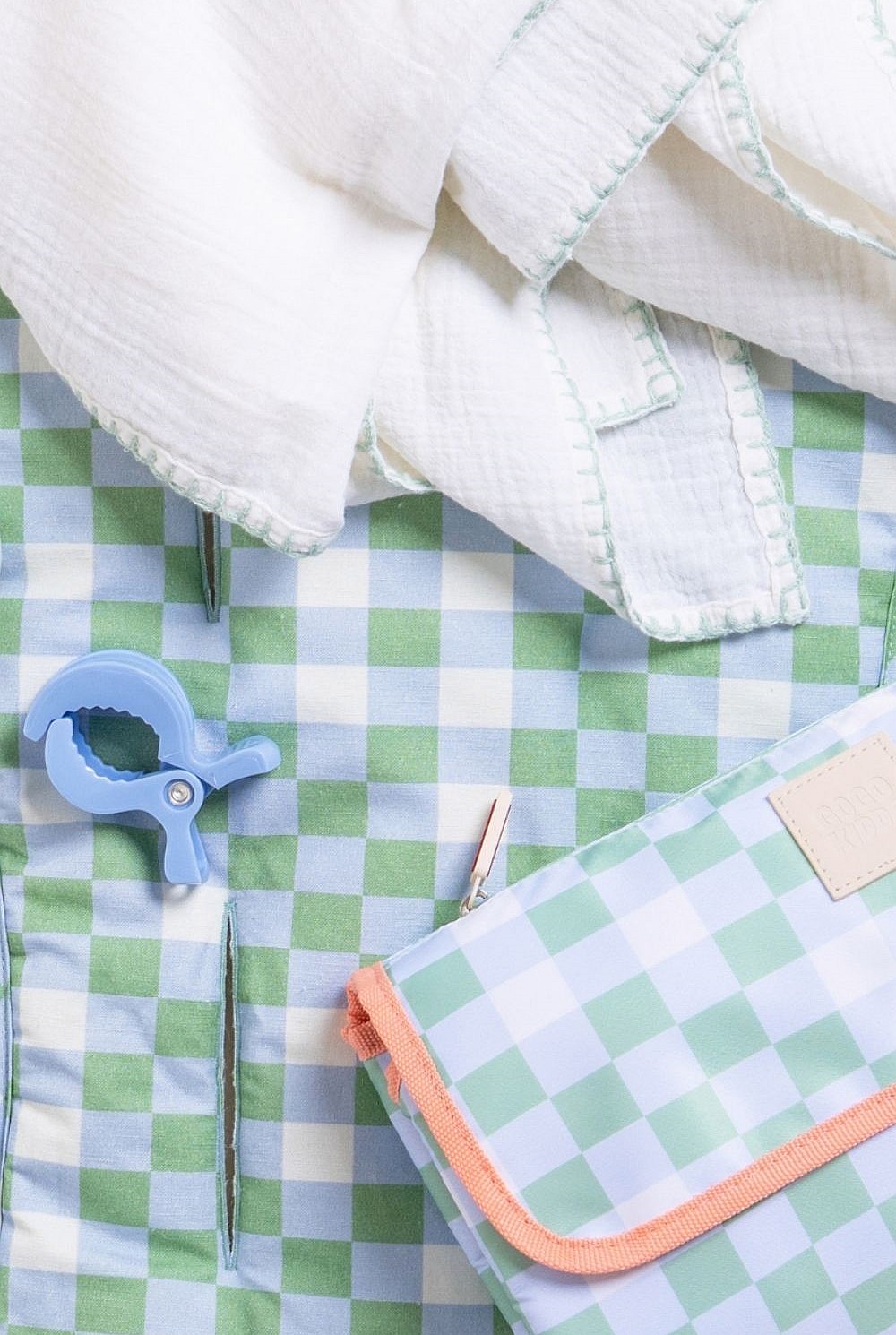 Light And Breathable Muslin Swaddle Duo - Ivory/sage