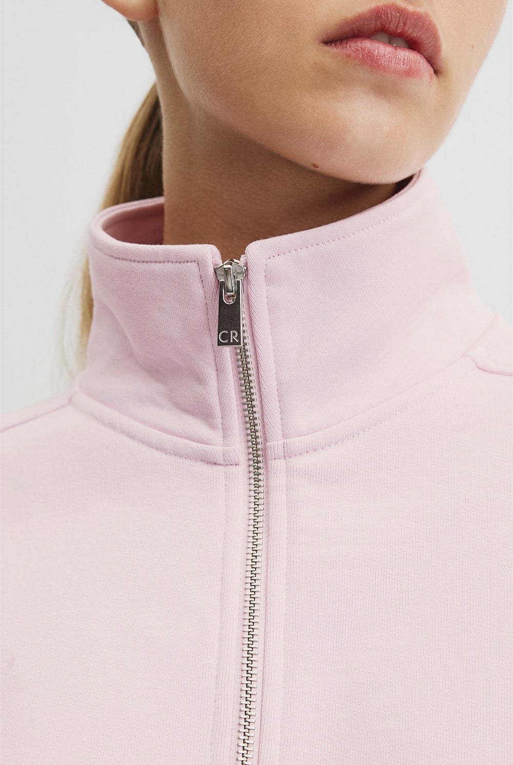 Australian Good Earth Cotton Zip Neck Sweat