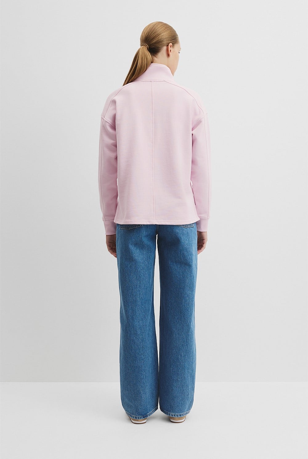 Australian Good Earth Cotton Zip Neck Sweat