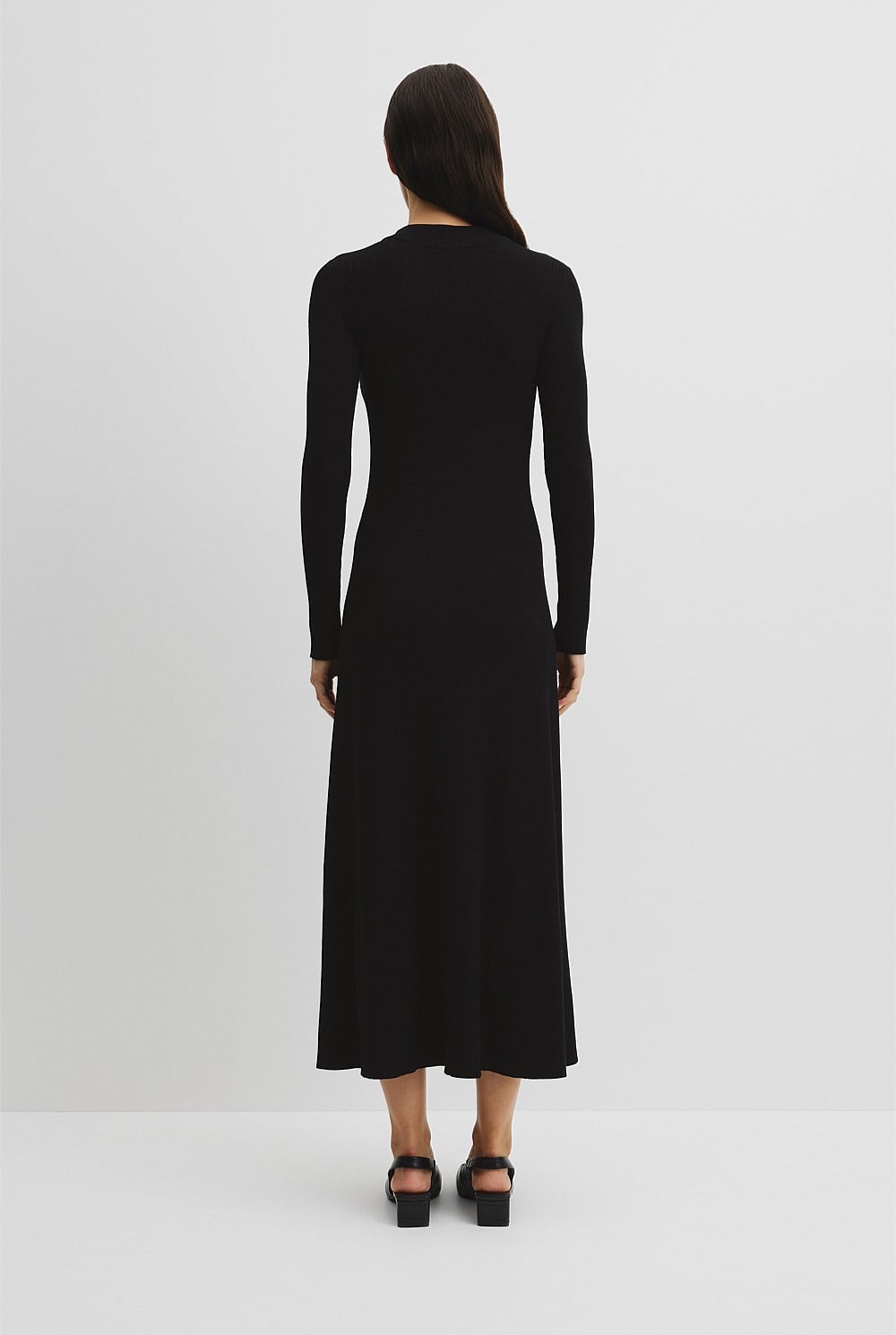 Rib Zip Neck Knit Dress