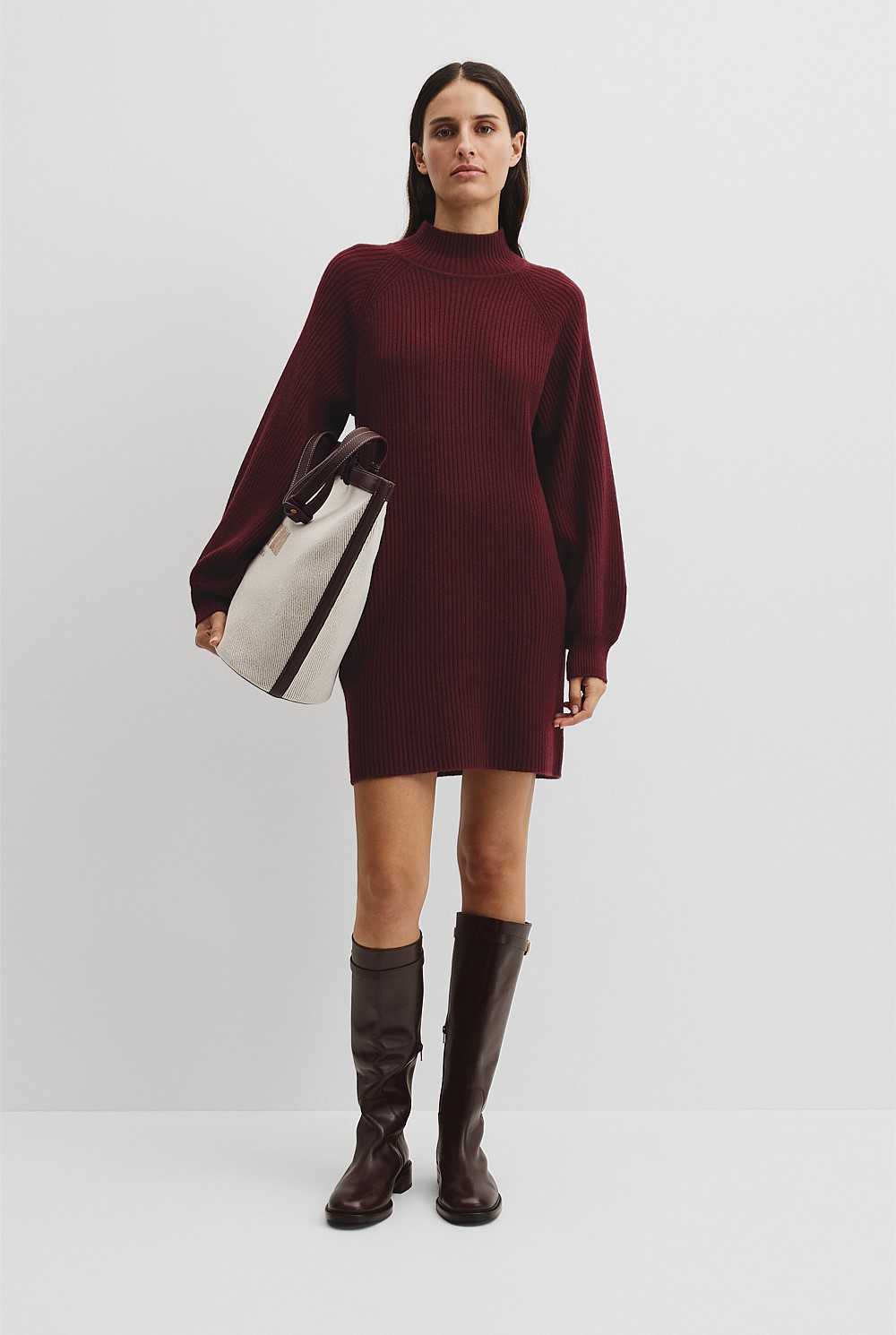 Australian Cotton Blend Knit Mini Dress