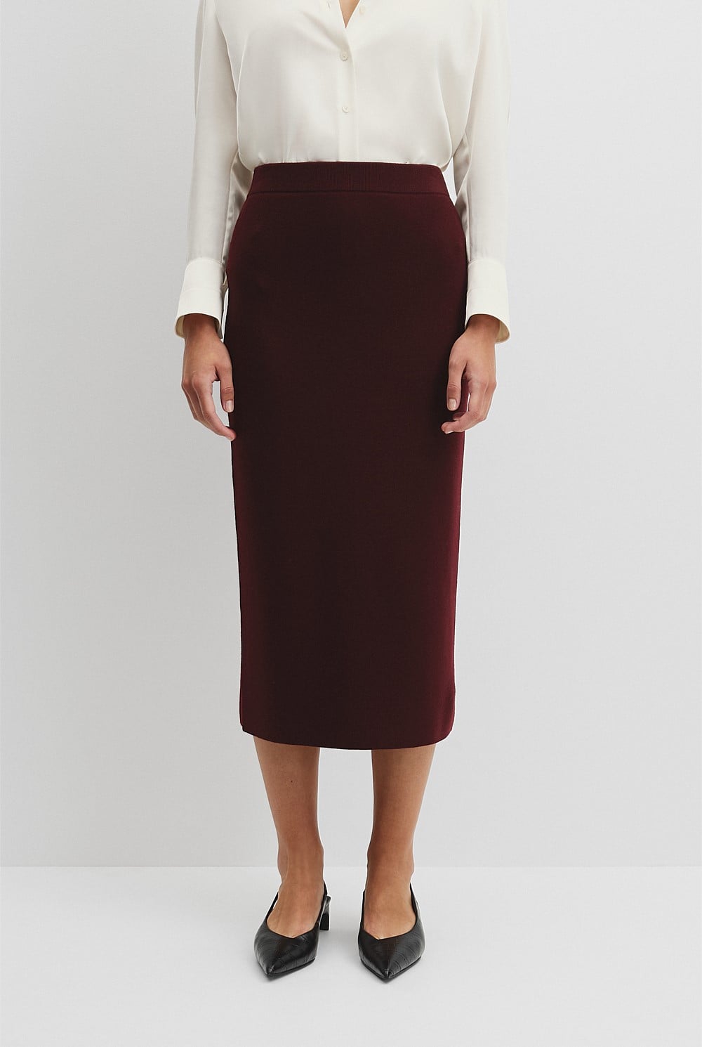 Compact Wool Knit Skirt