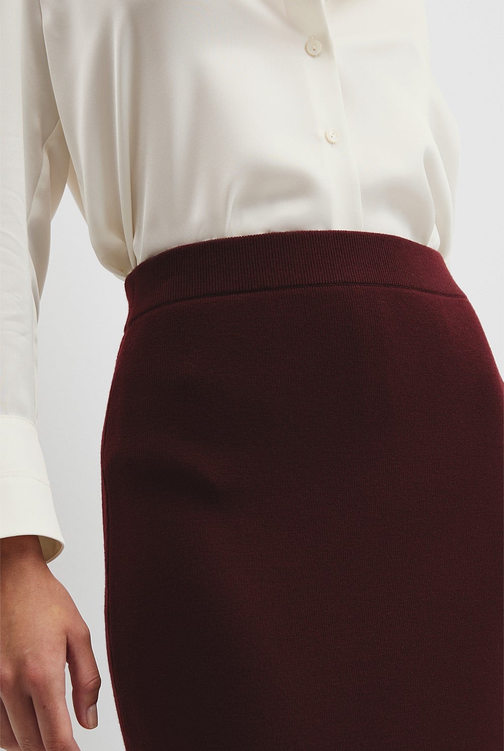 Compact Wool Knit Skirt