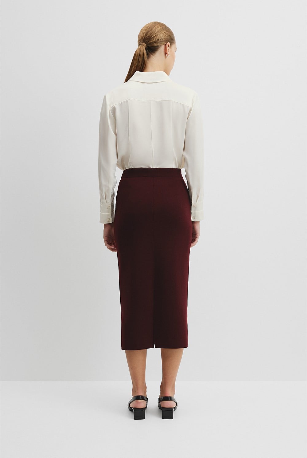Compact Wool Knit Skirt