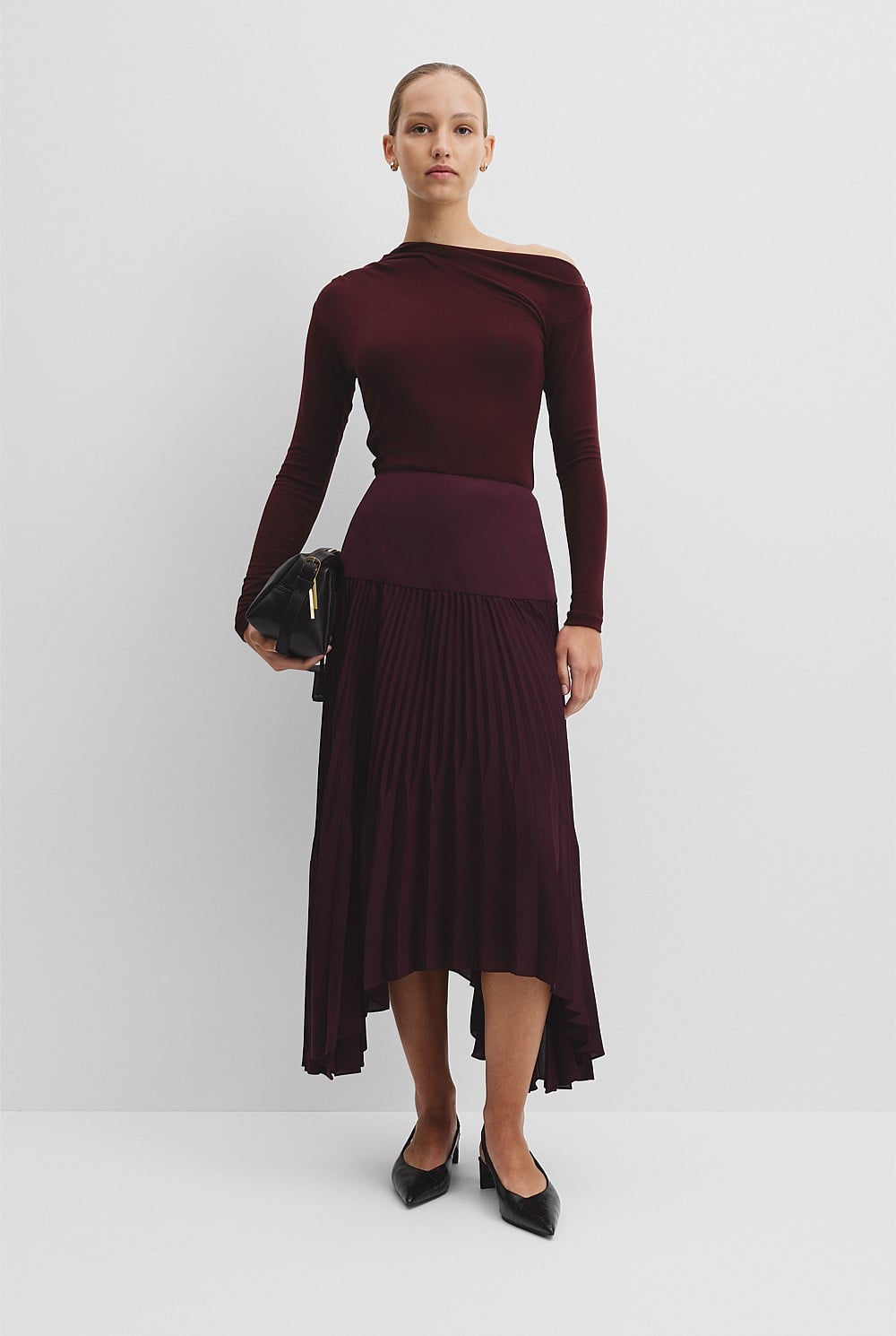 One Shoulder Long Sleeve Top