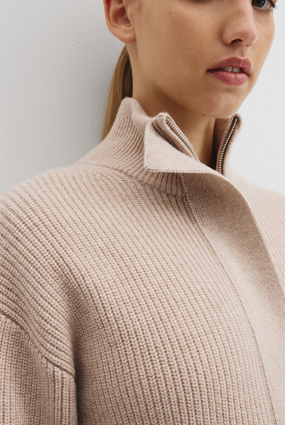 Australian Cotton Blend Belted Knit Jacket