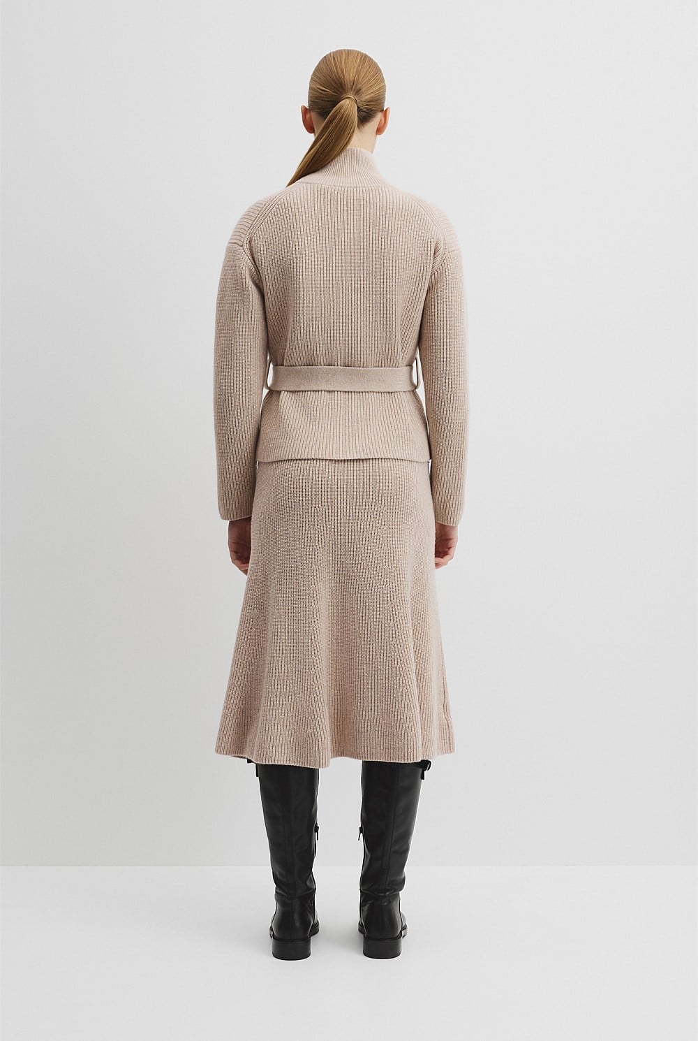 Australian Cotton Blend Belted Knit Jacket