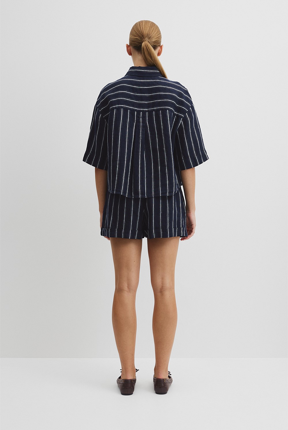 Yarn Dyed Boxy Linen Shirt