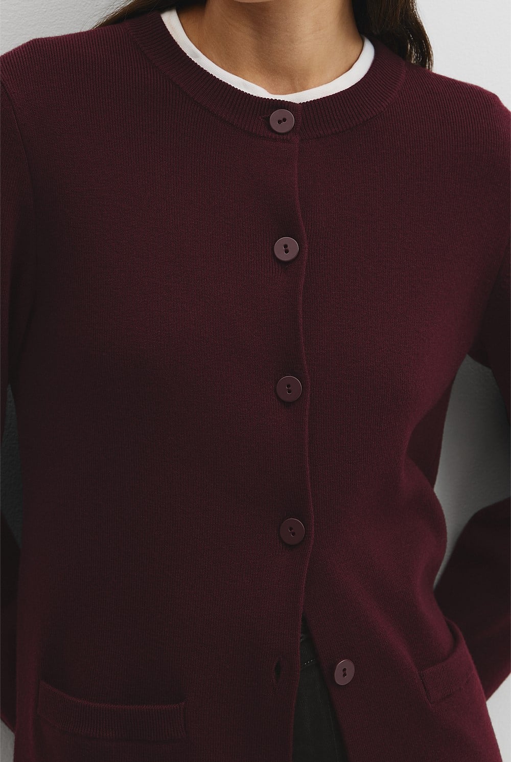 Compact Wool Longline Cardigan