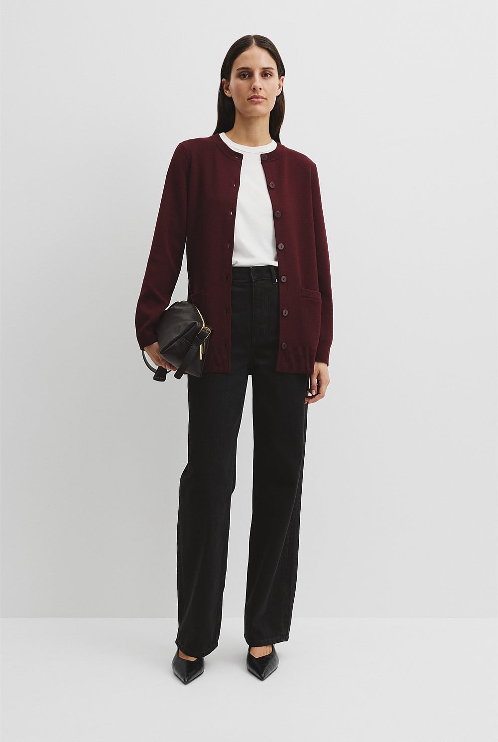 Compact Wool Longline Cardigan