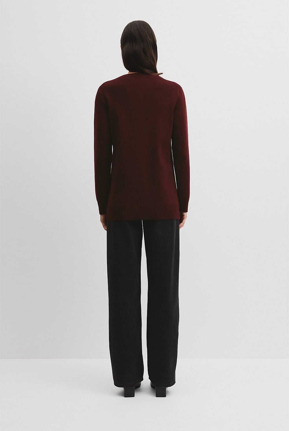 Compact Wool Longline Cardigan