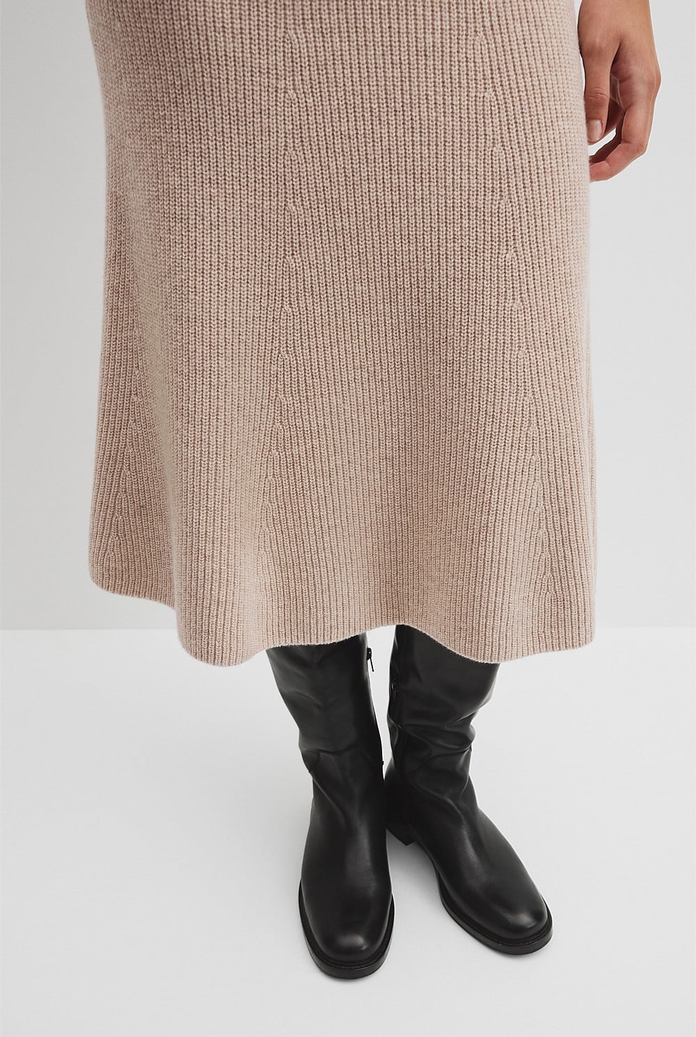 Australian Cotton Blend Knit Midi Skirt