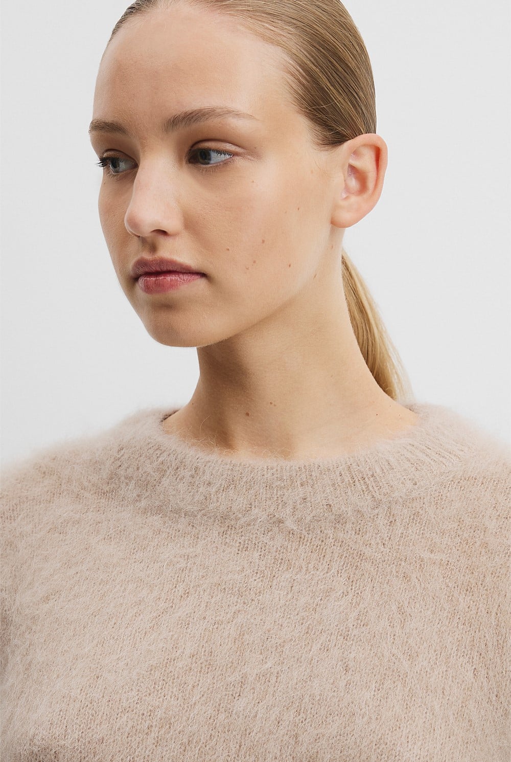 Long Sleeve Fluffy Crew Knit