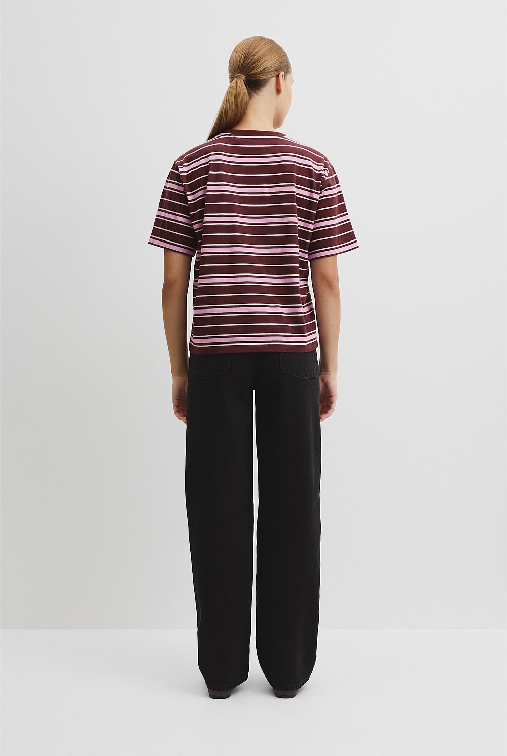 Australian Cotton Stripe CR Logo T-Shirt
