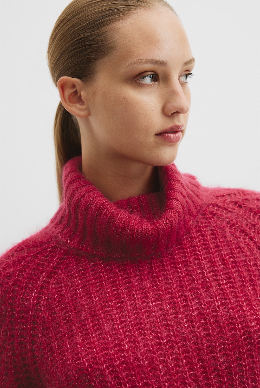 Lofty Merino Wool Funnel Neck Knit
