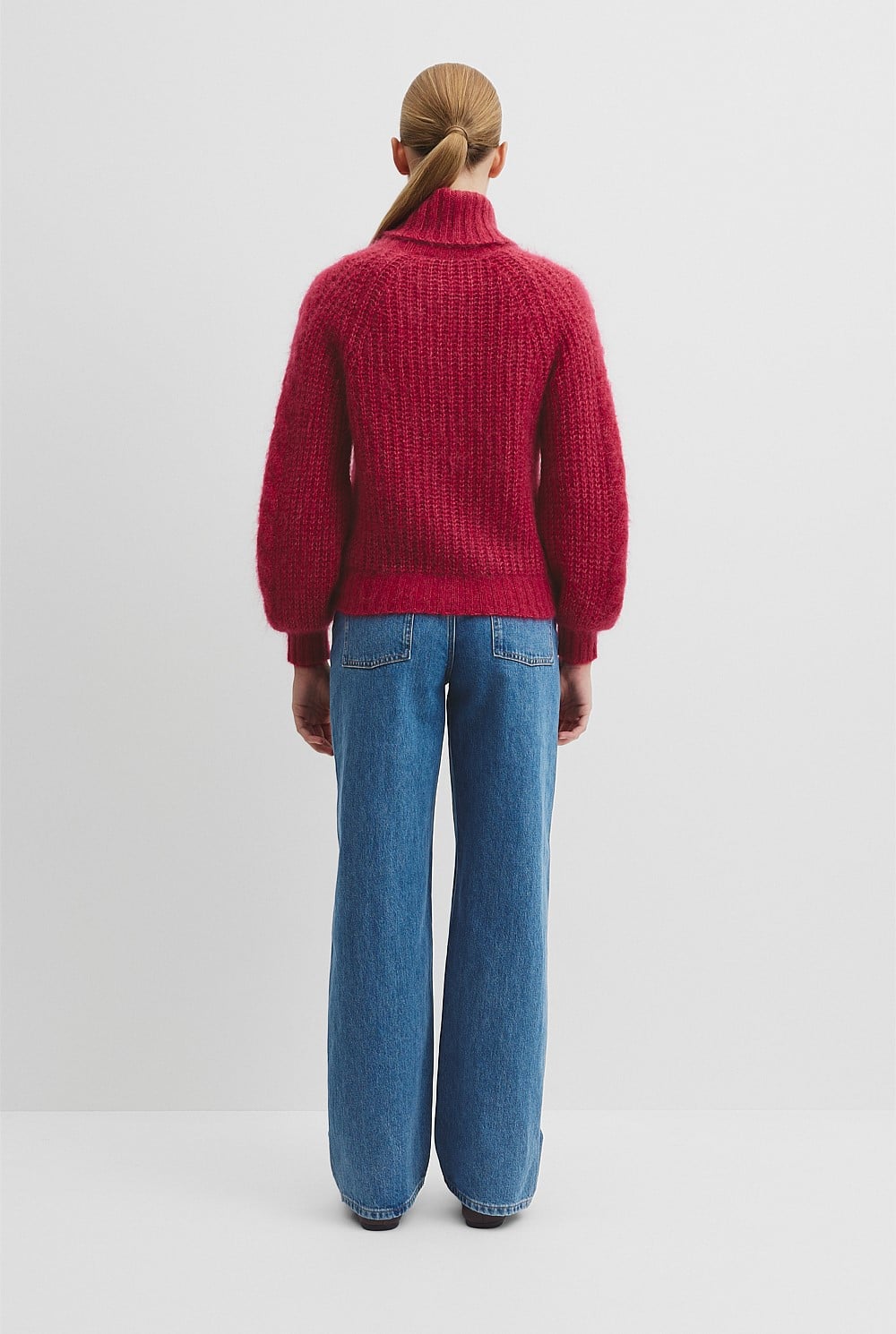 Lofty Merino Wool Funnel Neck Knit