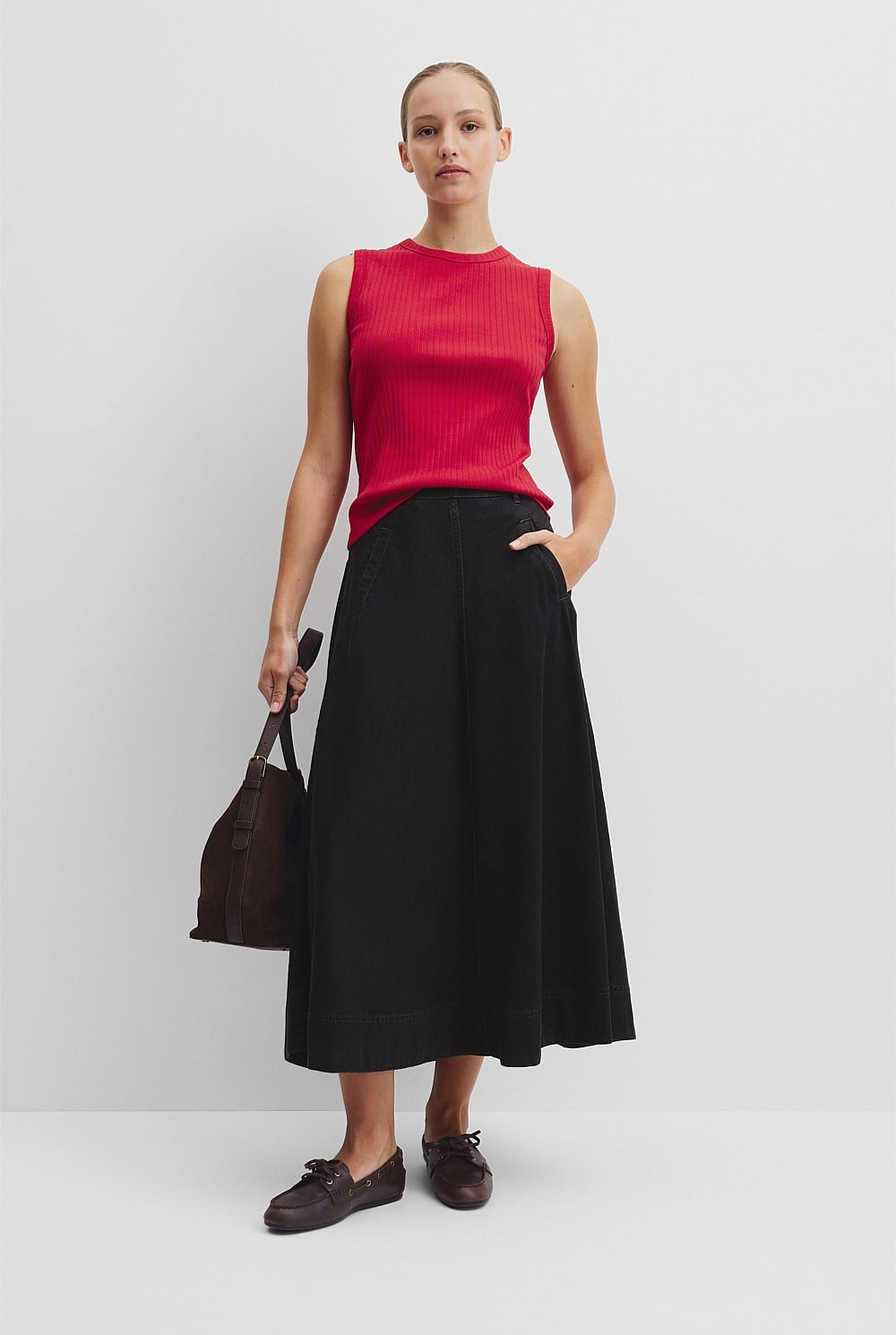 Australian Cotton Blend Fitted Rib Tank