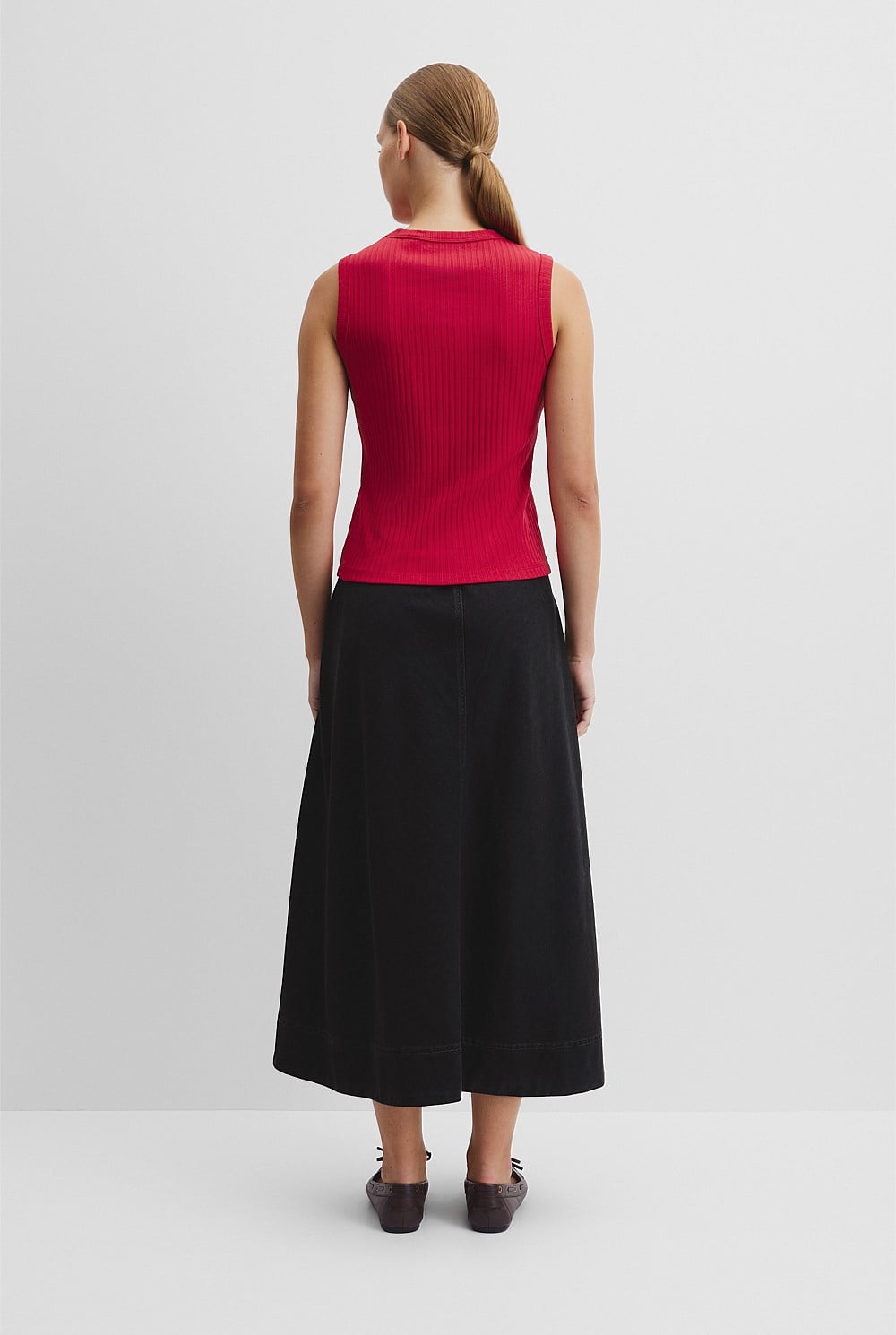 Australian Cotton Blend Fitted Rib Tank