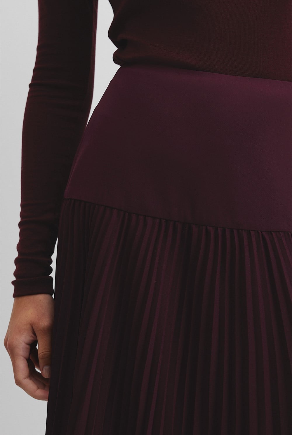 Plisse Midi Skirt
