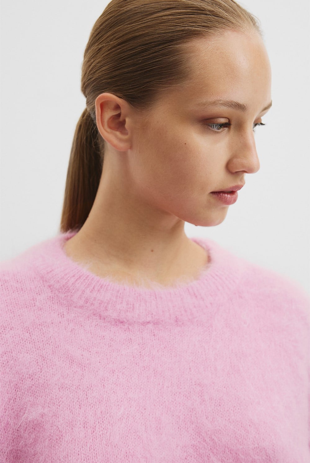 Long Sleeve Fluffy Crew Knit