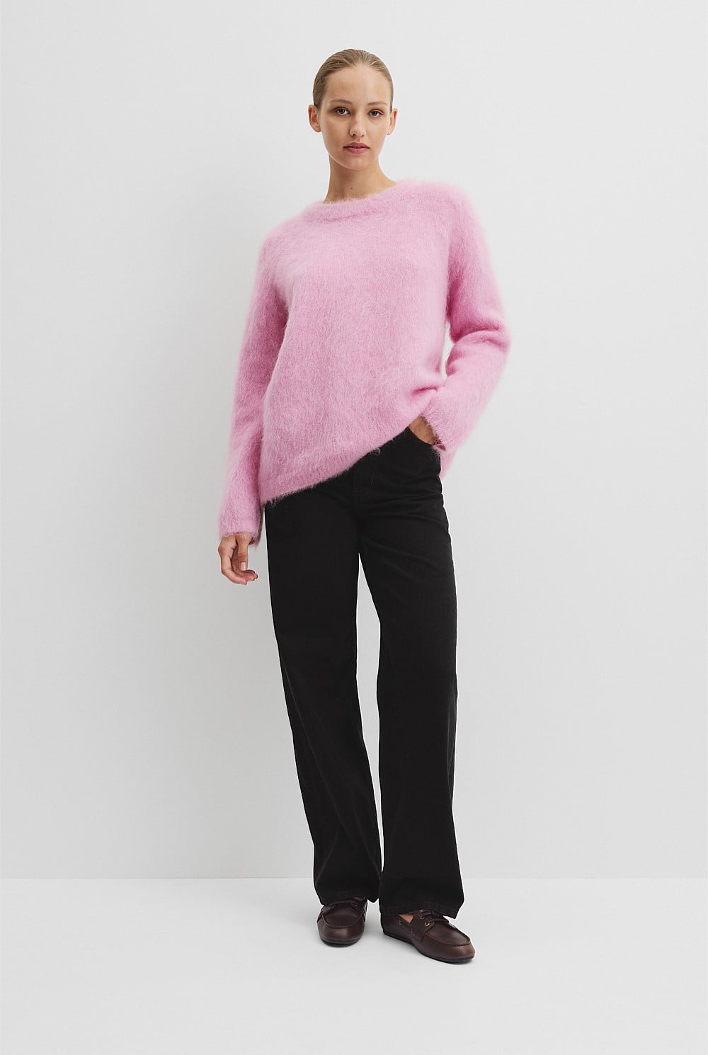 Long Sleeve Fluffy Crew Knit
