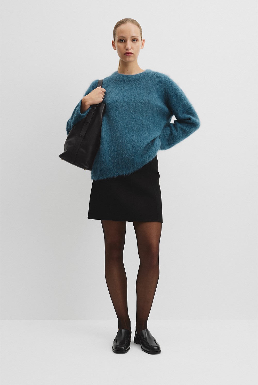 Long Sleeve Fluffy Crew Knit