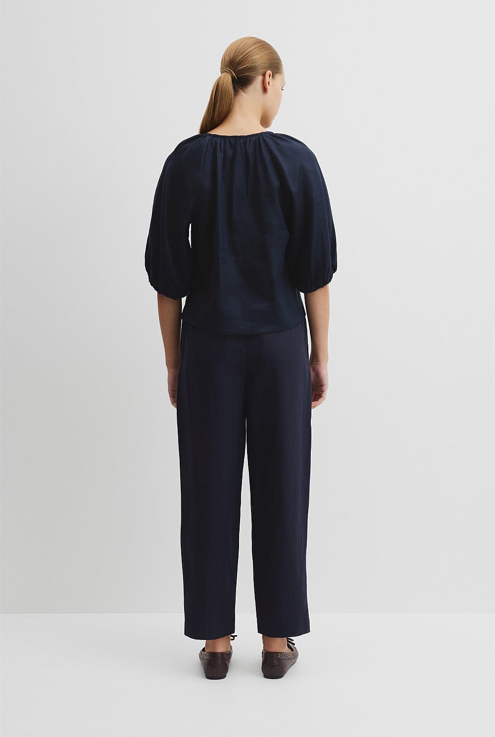 Linen Gathered Linen Top