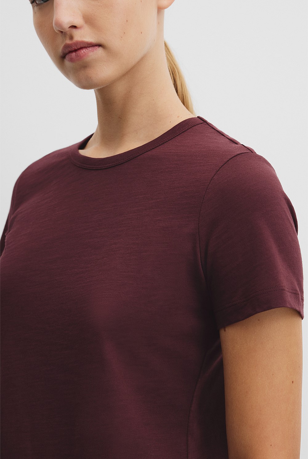 Australian Good Earth Cotton Slub Short Sleeve T-Shirt