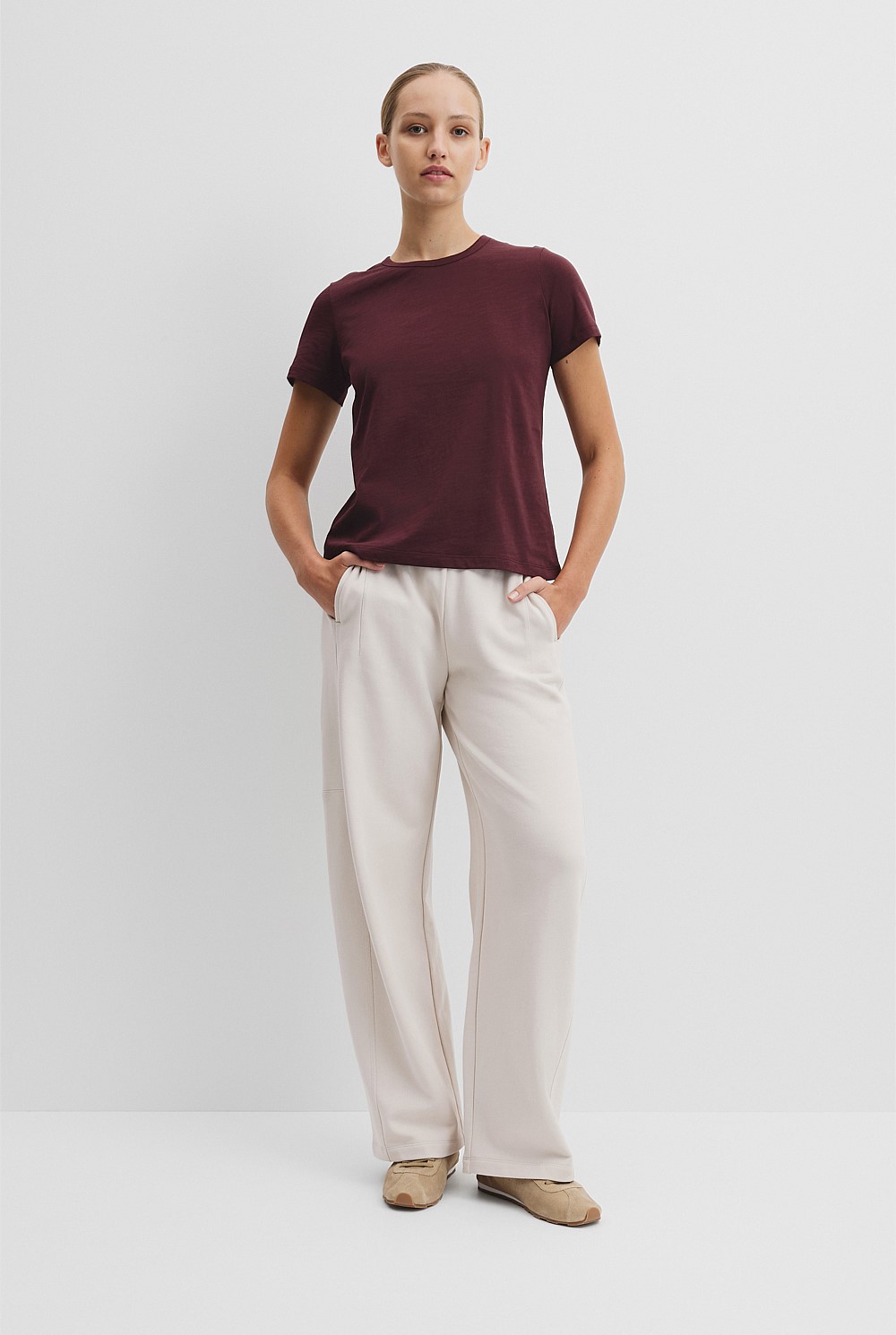 Australian Good Earth Cotton Slub Short Sleeve T-Shirt