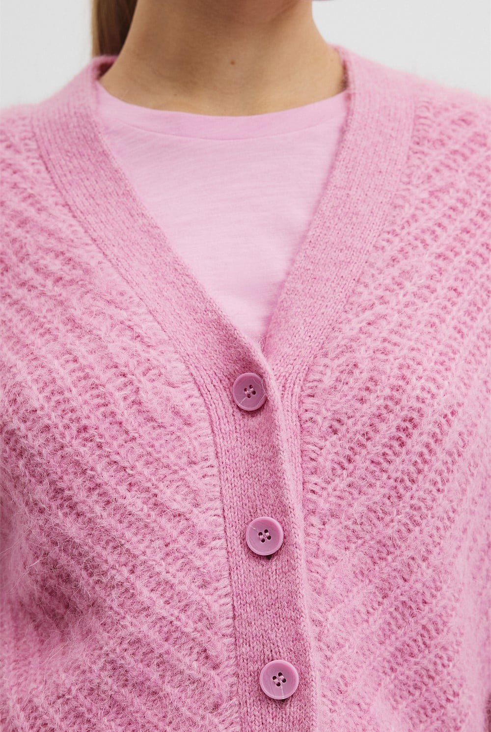 Long Sleeve Fluffy Knit Cardigan