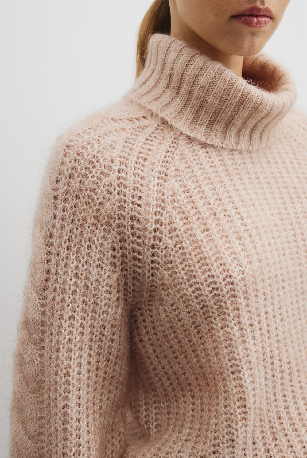 Lofty Merino Wool Funnel Neck Knit