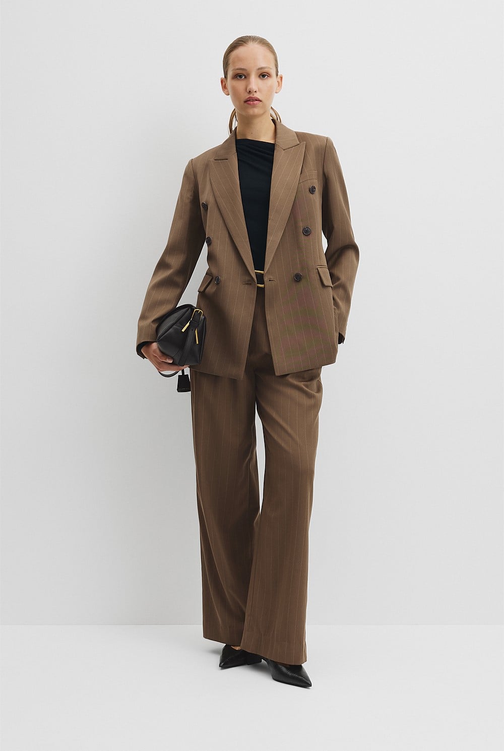 Pinstripe Double Breasted Blazer