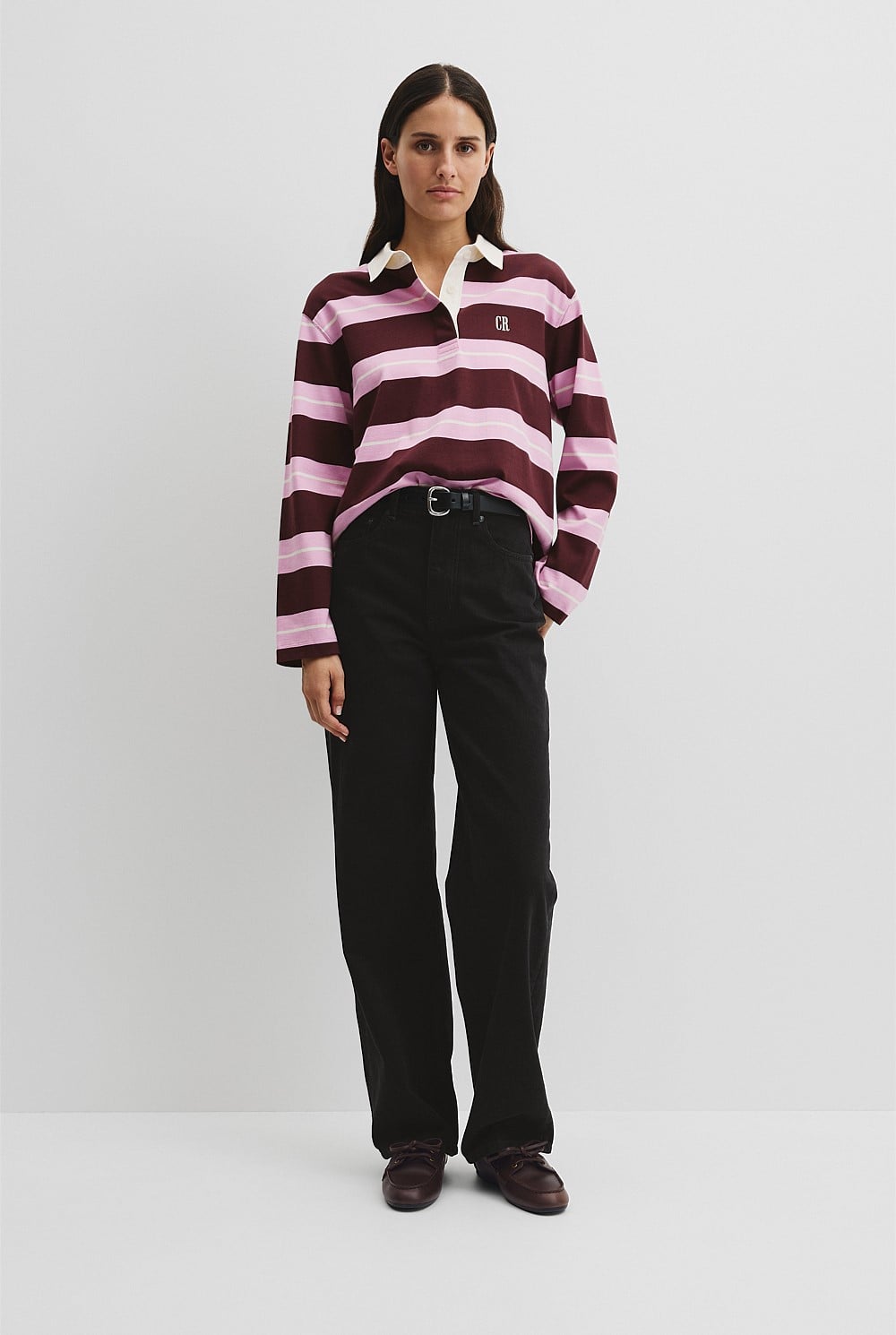 Australian Cotton Stripe Rugby Polo Sweat