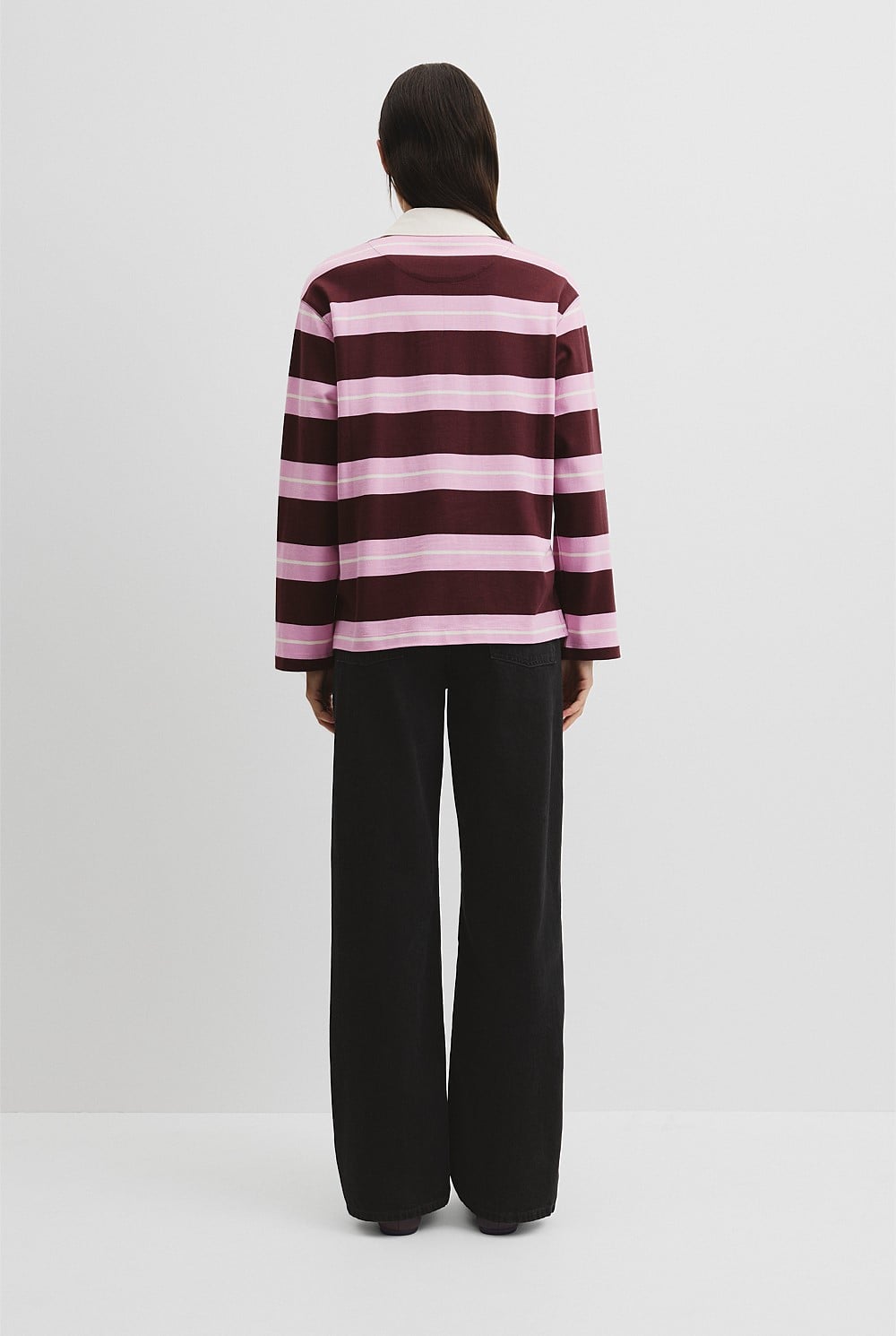 Australian Cotton Stripe Rugby Polo Sweat