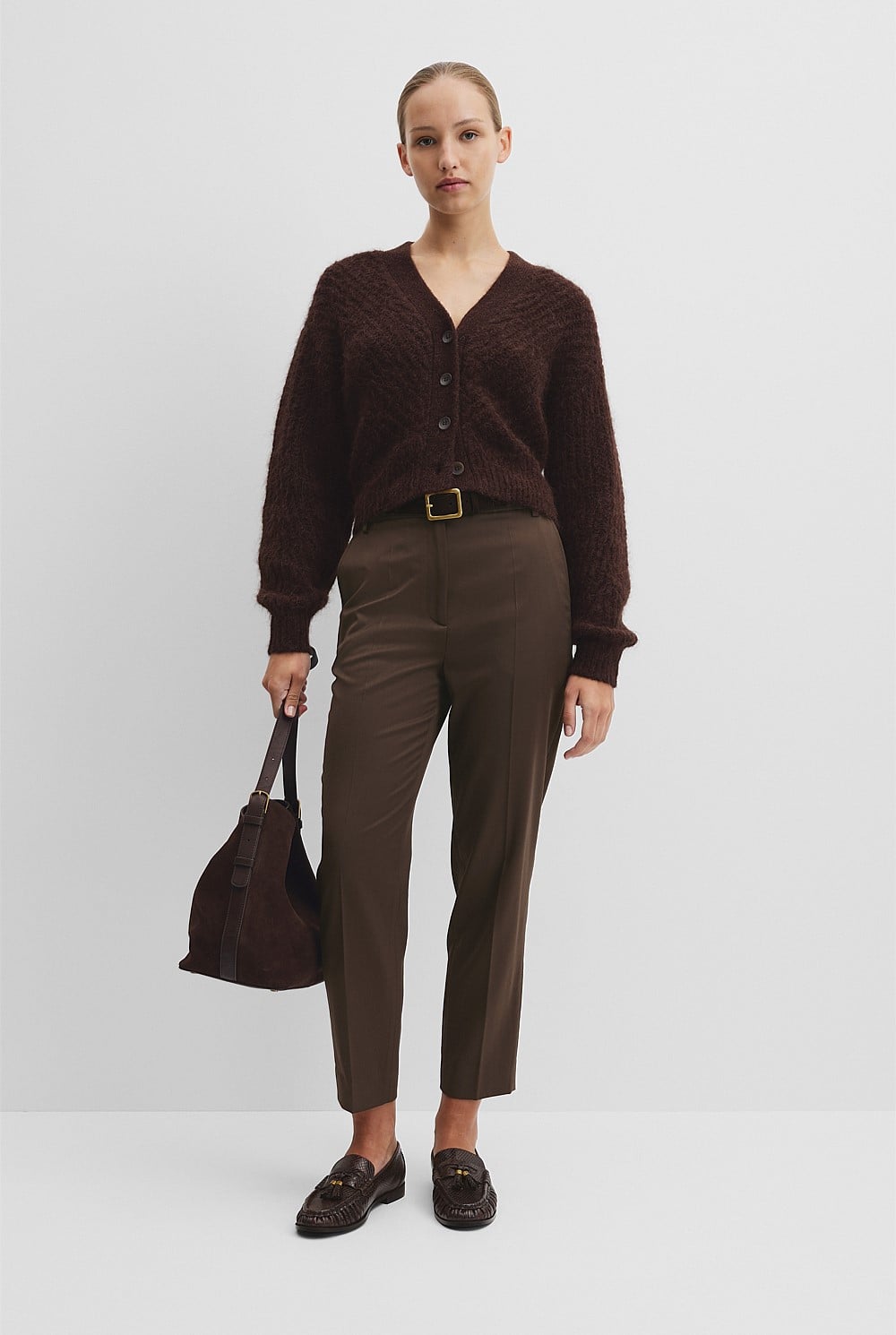 Long Sleeve Fluffy Knit Cardigan