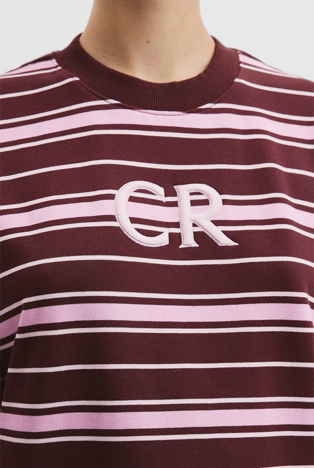 Australian Cotton Stripe Country Road Logo Sweat