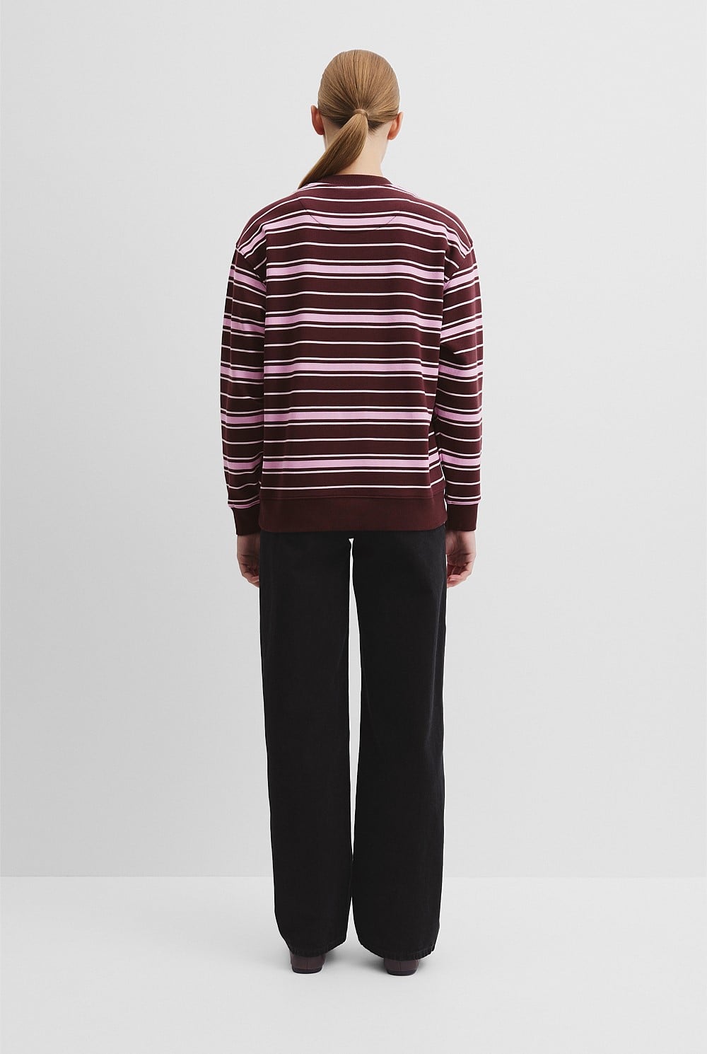 Australian Cotton Stripe Country Road Logo Sweat