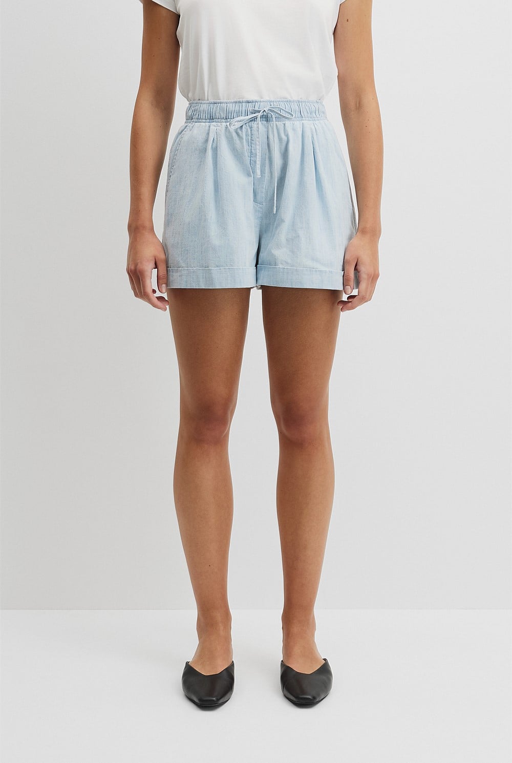 Cuff Chambray Short