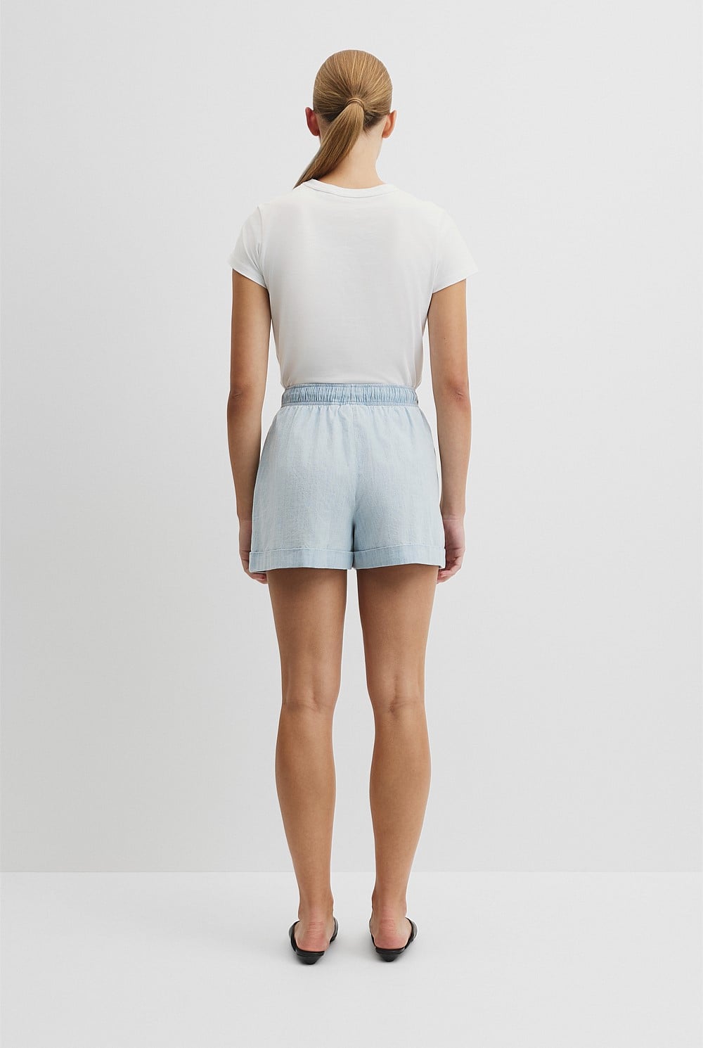 Cuff Chambray Short