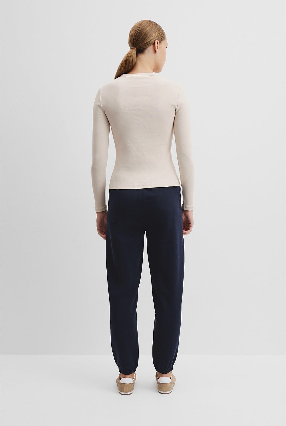 Australian Cotton Blend Rib Henley Top