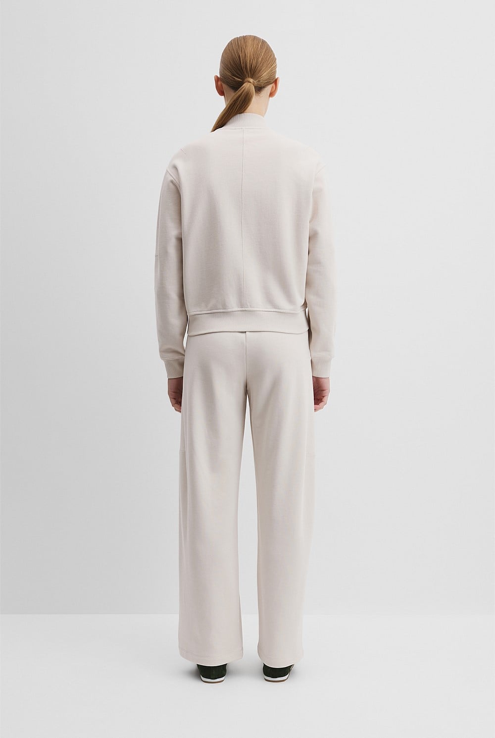 Australian Good Earth Cotton Zip Bomber Sweat