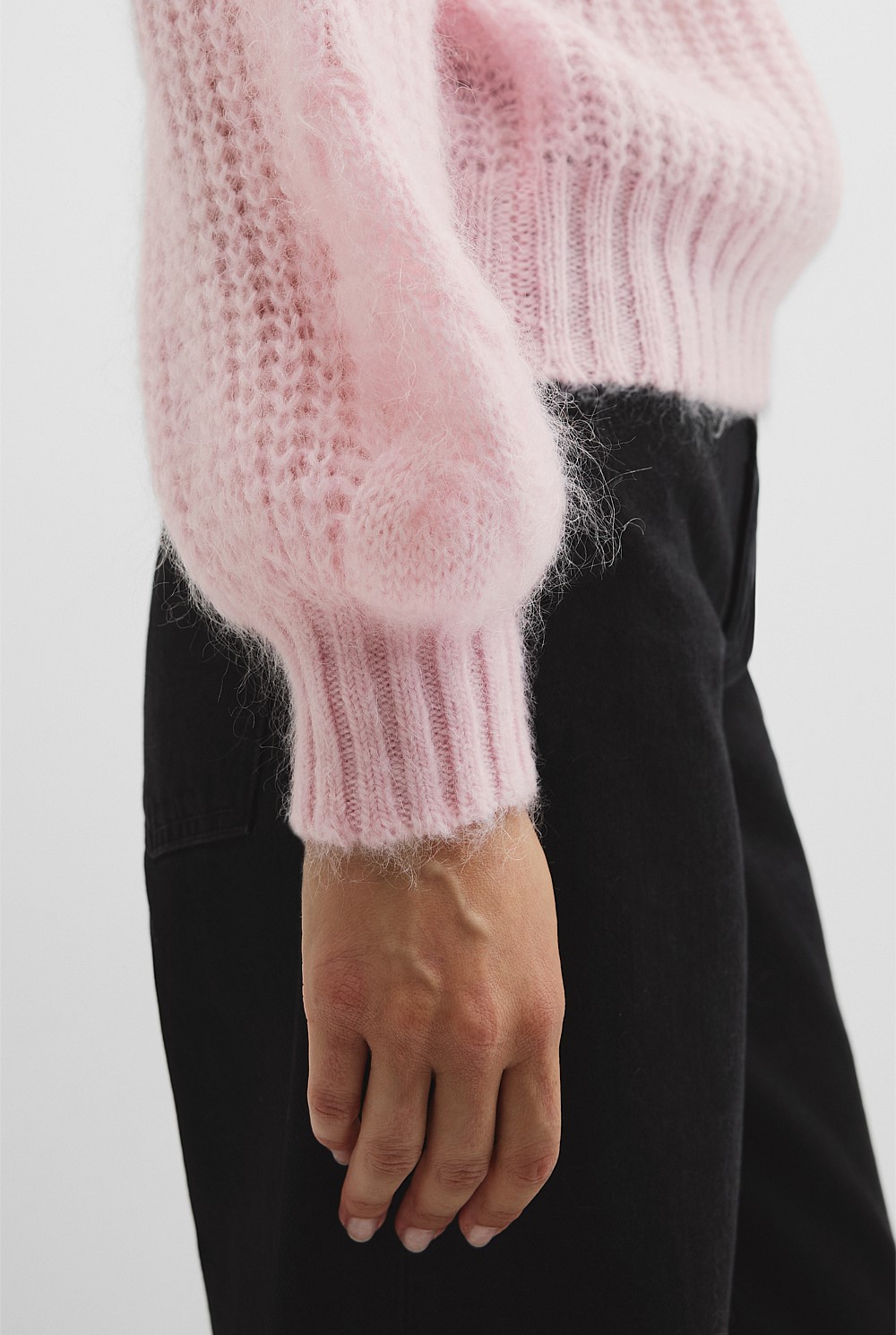 Lofty Merino Wool Funnel Neck Knit