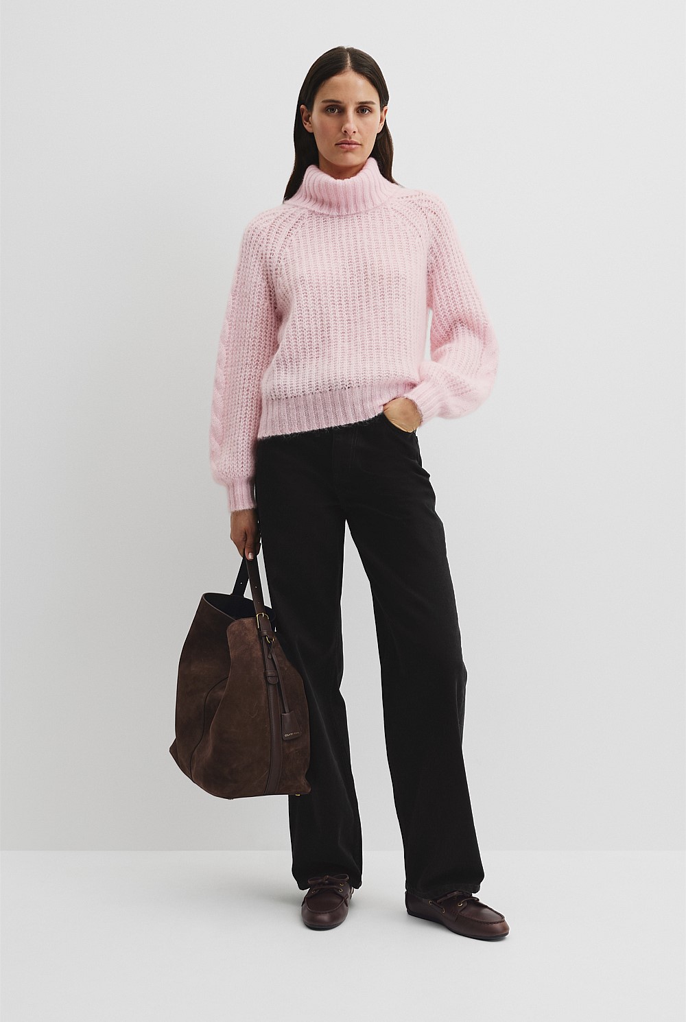 Lofty Merino Wool Funnel Neck Knit