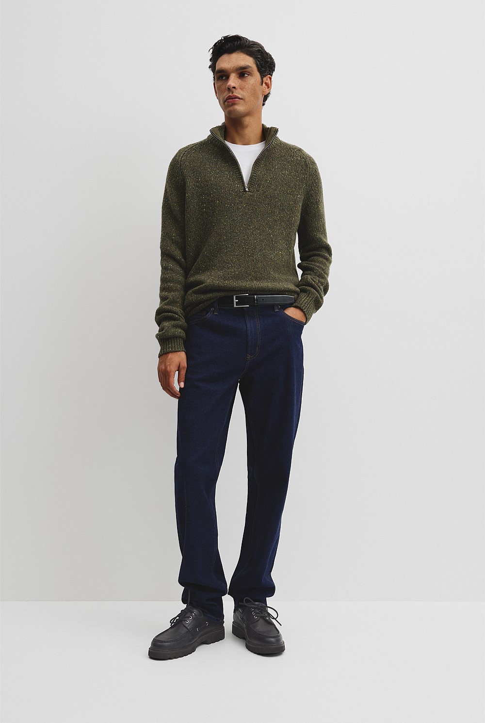 Merino Nep Quarter Zip Knit