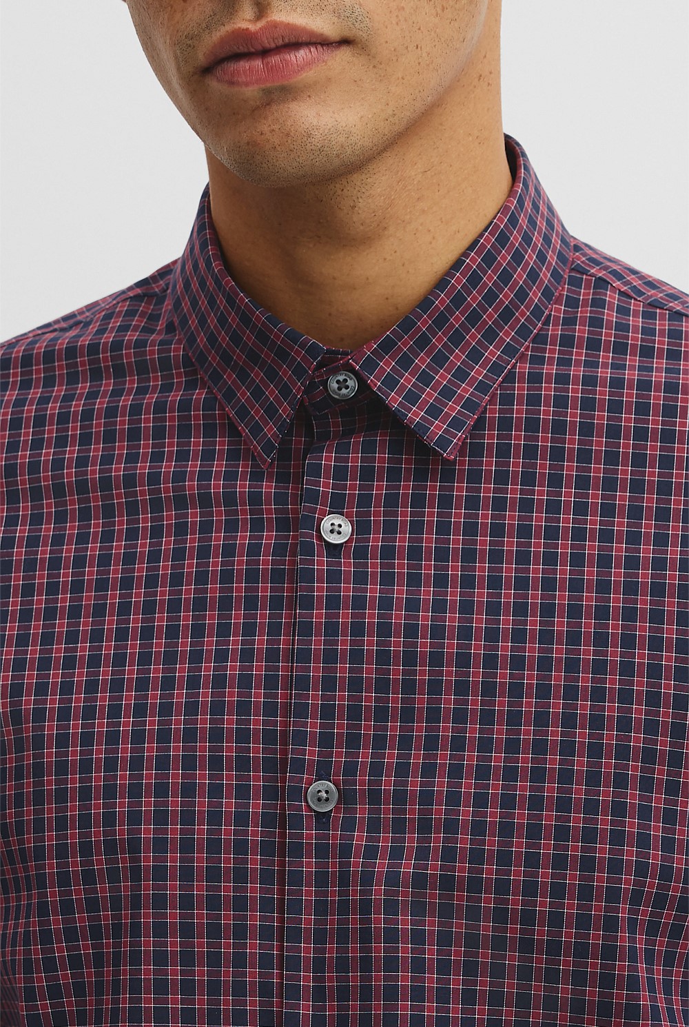 Slim Fit Cotton Check Shirt
