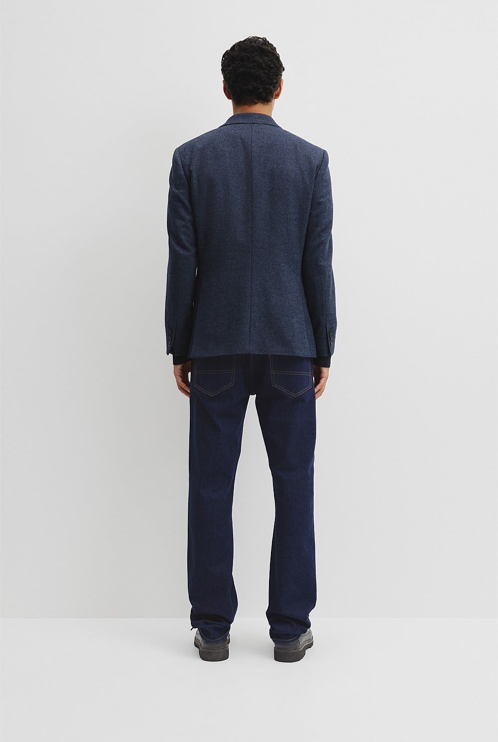 Regular Fit Wool Blend Texture Jacket