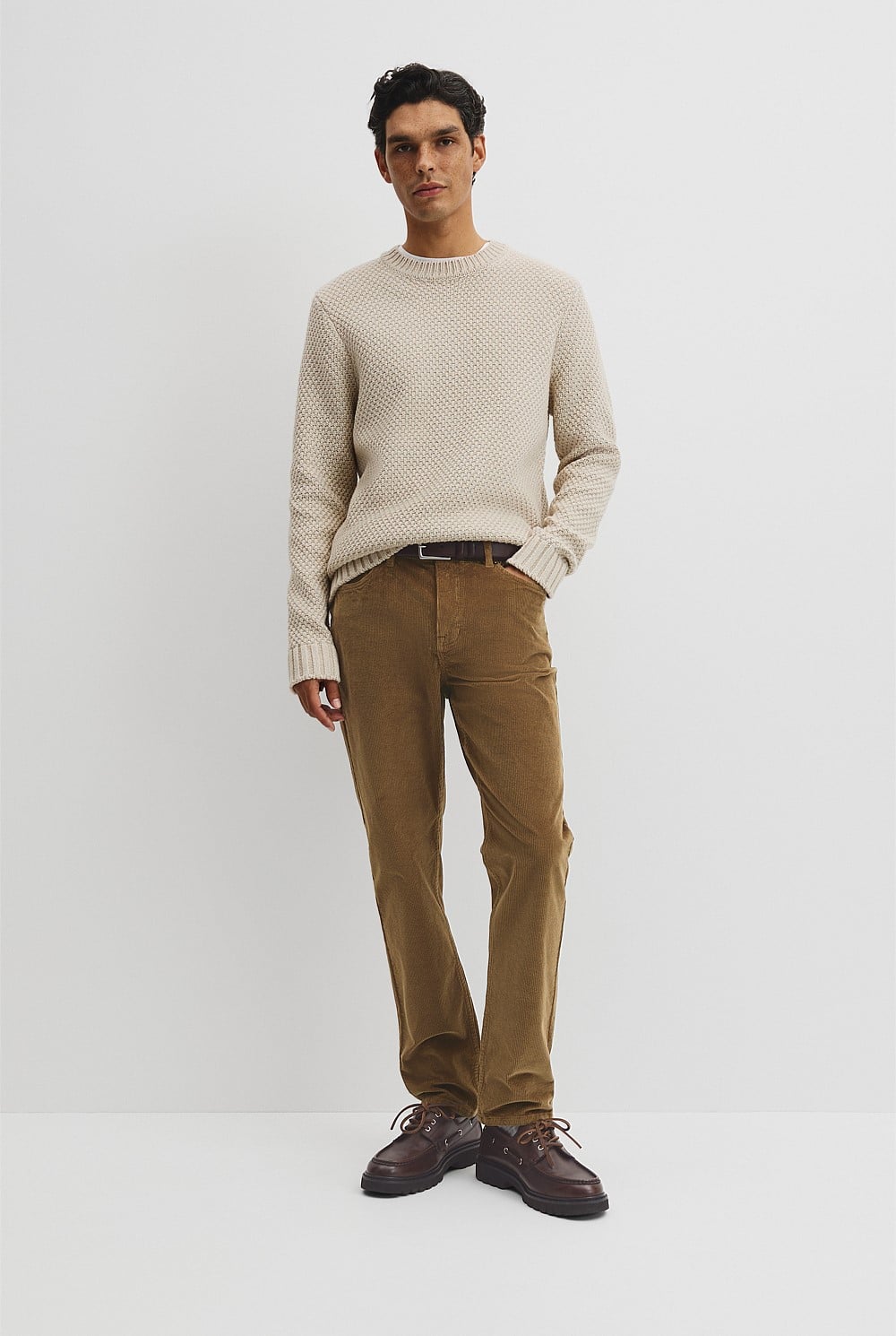 Australian Good Earth Cotton Blend Textured Crew Knit