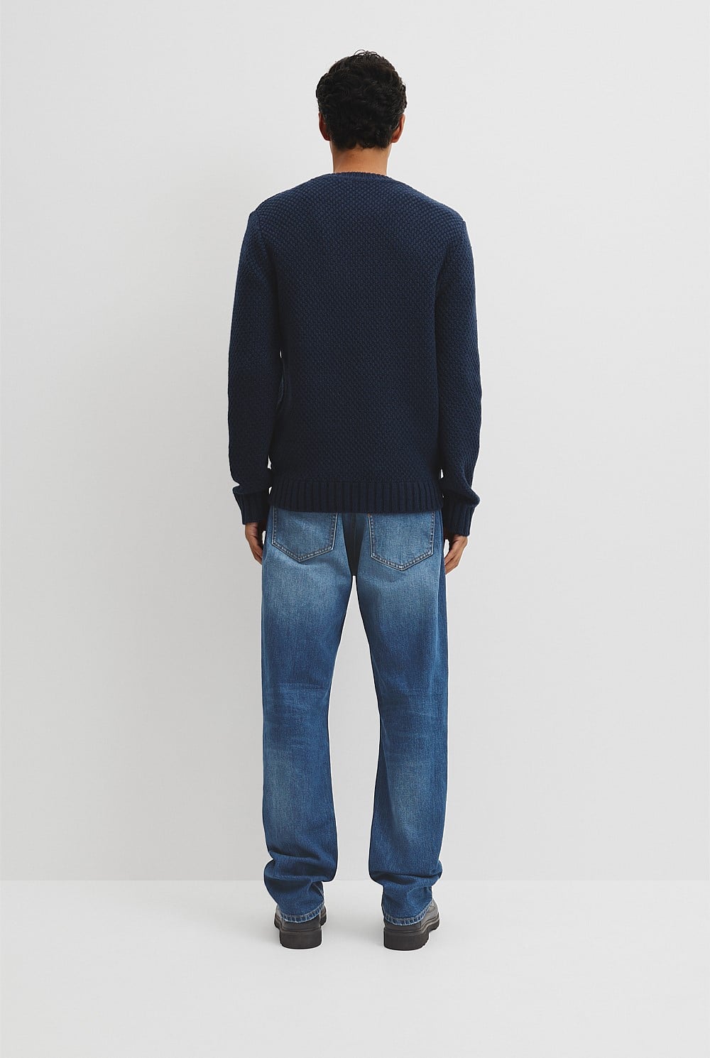 Australian Good Earth Cotton Blend Textured Crew Knit