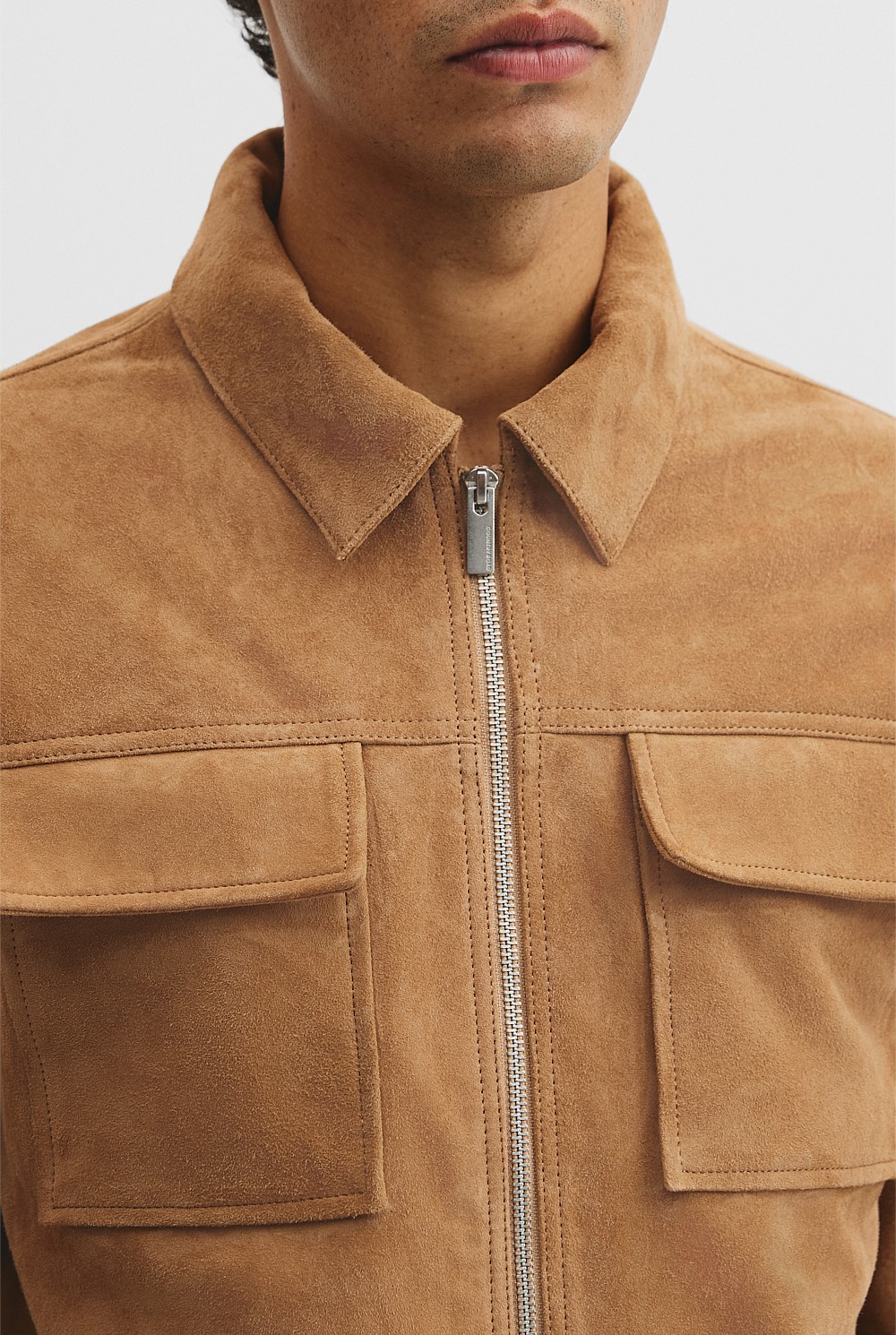 Suede Zip Through Jacket
